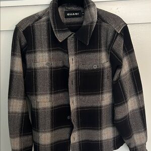 QUASI Men's Black and Gray Plaid Jacket